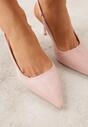 Różowe Sandały Slingback na Szpilce z Imitacji Zamszu Carilona