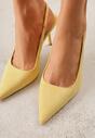 Żółte Sandały Slingback na Szpilce z Imitacji Zamszu Carilona