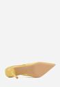 Żółte Sandały Slingback na Szpilce z Imitacji Zamszu Carilona