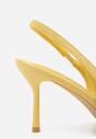 Żółte Sandały Slingback na Szpilce z Imitacji Zamszu Carilona