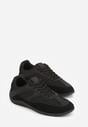 Czarne Sneakersy z Geometrycznym Wzorem Elrineth