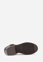 Ciemnobrązowe Sandały na Słupku Ozdobione Wycięciami Rharlan