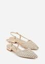 Złote Sandały z Plecioną Cholewką Triscan