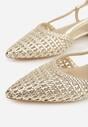 Złote Sandały z Plecioną Cholewką Triscan