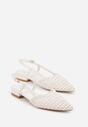 Białe Sandały z Plecioną Cholewką Triscan