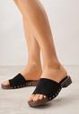 Czarne Klapki z Nitami Lephiaphe