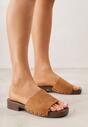 Brązowe Klapki z Nitami Lephiaphe
