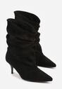 Czarne Botki na Szpilce Typu Slouchy Anitai