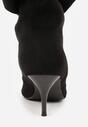 Czarne Botki na Szpilce Typu Slouchy Anitai