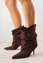Brązowe Botki na Szpilce Typu Slouchy Anitai