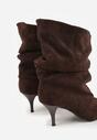 Brązowe Botki na Szpilce Typu Slouchy Anitai
