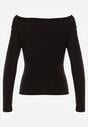 Czarna Marszczona Bluzka z Bawełną i Dekoltem w Łódkę Orinlia