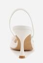 Białe Transparentne Sandały na Szpilce Ozdobione Koronką  Thetune