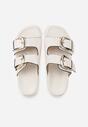 Białe Klapki z Metalicznymi Klamrami Aetheta