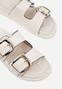 Białe Klapki z Metalicznymi Klamrami Aetheta