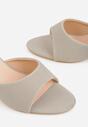 Szare Klapki na Obcasie Kaczuszka z Odkrytym Noskiem Nadah