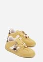 Żółte Sneakersy Typu Tenisówki Ozdobione Koralikami Daemeli