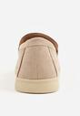 Ciemnobeżowe Mokasyny z Imitacji Zamszu z Zawieszką na Nosku Theophitos