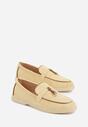 Żółte Mokasyny z Imitacji Zamszu z Zawieszką na Nosku Theophitos