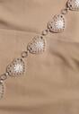 Beżowe Spódnico-Szorty z Metalicznymi Sercami przy Łańcuszku Meztila