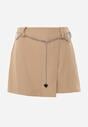 Beżowe Spódnico-Szorty z Metalicznymi Sercami przy Łańcuszku Meztila
