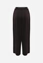 Czarne Spodnie Szerokie z Dodatkiem Bawełny High Waist z Metaliczną Klamrą Azaerixis