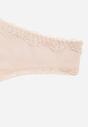 Beżowe Majtki Stringi z Bawełną z Koronką Aethimilia