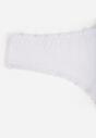 Białe Majtki Stringi z Bawełną z Koronką Aethimilia