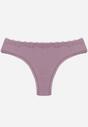 Fioletowe Majtki Stringi z Bawełną z Koronką Aethimilia