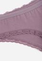 Fioletowe Majtki Stringi z Bawełną z Koronką Aethimilia