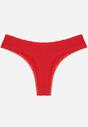 Czerwone Majtki Stringi z Bawełną z Koronką Aethimilia