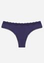 Granatowe Majtki Stringi z Bawełną z Koronką Aethimilia