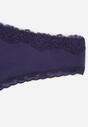 Granatowe Majtki Stringi z Bawełną z Koronką Aethimilia