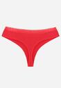 Czerwone Majtki Typu Stringi z Bawełną i Koronką Zeliche