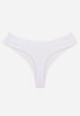 Białe Majtki Typu Stringi z Bawełną i Koronką Zeliche