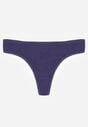 Granatowe Gładkie Majtki Stringi z Bawełną Chrysile