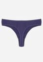 Granatowe Gładkie Majtki Stringi z Bawełną Chrysile