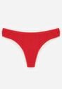 Czerwone Gładkie Majtki Stringi z Bawełną Chrysile