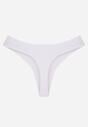 Białe Gładkie Majtki Stringi z Bawełną Chrysile