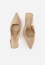 Beżowe Sandały na Szpilce w Stylu Slingback Kerlahne