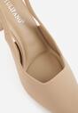 Beżowe Sandały na Szpilce w Stylu Slingback Kerlahne