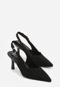 Czarne Plecione Sandały na Szpilce Savapheme