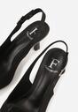 Czarne Plecione Sandały na Szpilce Savapheme