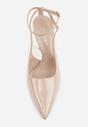 Beżowe Sandały Lakierowane na Szpilce z Ozdobnymi Paskami  Murilea