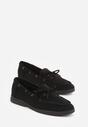 Czarne Mokasyny ze Sznurkiem i Kokardą Samiphia
