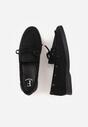Czarne Mokasyny ze Sznurkiem i Kokardą Samiphia