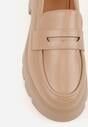Ciemnobeżowe Mokasyny na Platformie z Tłoczeniem Guinelle