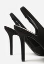 Czarne Casualowe Sandały na Szpilce Typu Slingback Lamigonia
