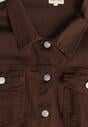 Ciemnobrązowa Jeansowa Kurtka z Bawełny Perilopei