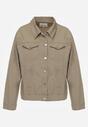 Ciemnobeżowa Jeansowa Kurtka z Bawełny Perilopei